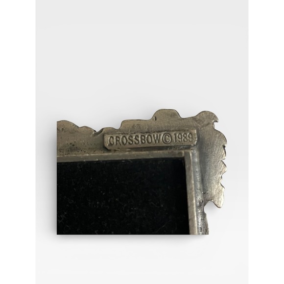 Vintage Crossbow 1989 Pewter Woodland Rabbit Picture Frame Forest Scene - Picture 7 of 11
